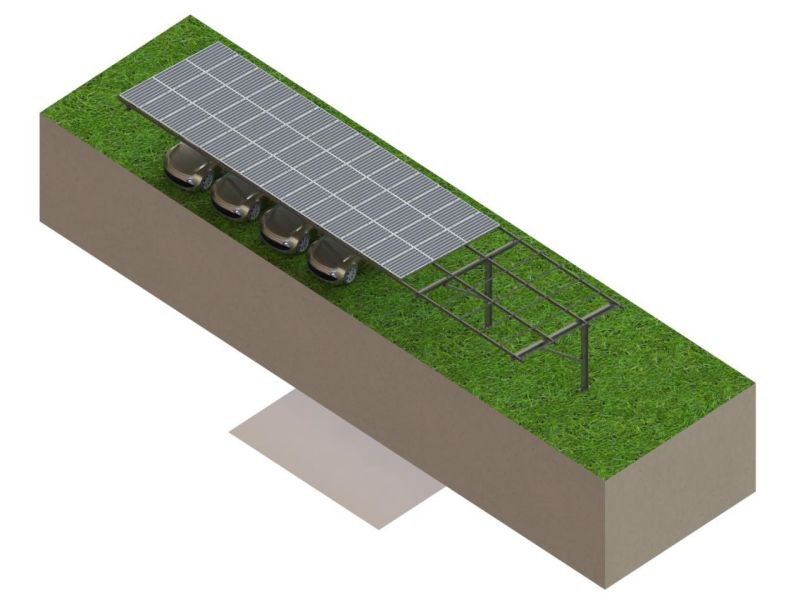 Single-post solar panel mount for carports